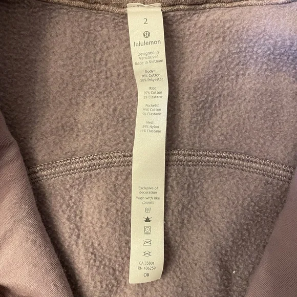 LULULEMON full-zip Heathered Bark Berry scuba Hoodie 2 - Picture 4 of 6